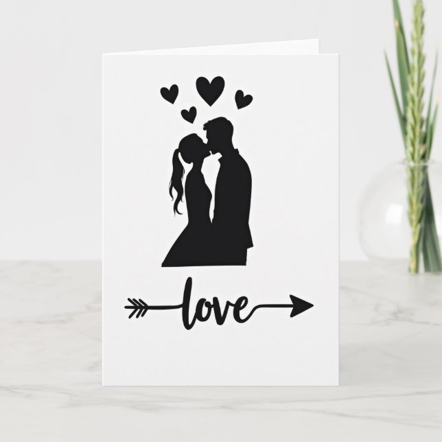 Romantic Couple Love Kiss Card (Front)