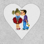 Romantic Couple Love Patch Gift - Kiss<br><div class="desc">Cute Romantic Couple - Love - Valentine's Day Kiss Boy and Girl - Fun Painting - Choose / Add Your Unique Text / Name / Color - Make Your Special Gift - Resize and move or remove / add elements - image / text with customization tool. Painting and Design by...</div>