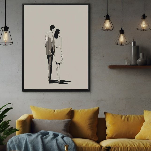 Romantic Couple Minimalist Line Art Poster (Creator Uploaded)