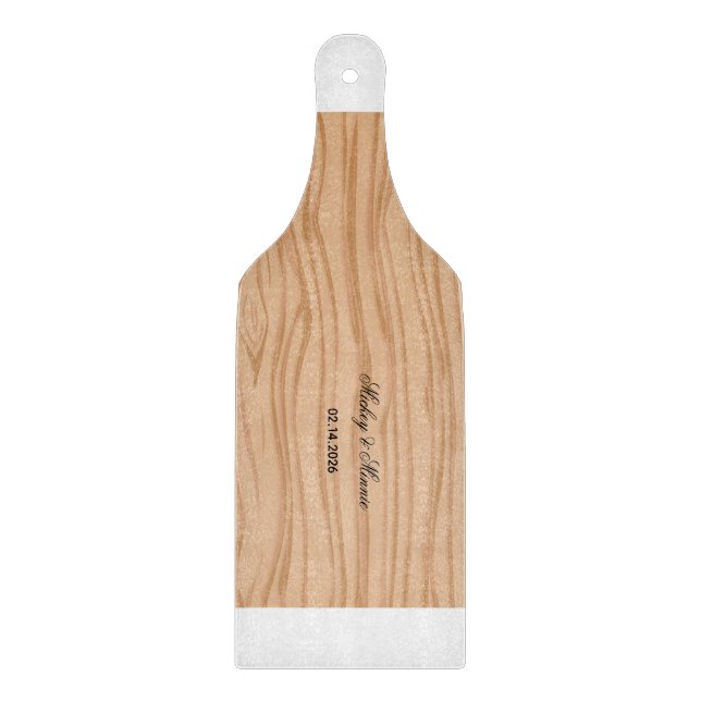 Romantic Couple Name Engraved Cutting Board (Front)