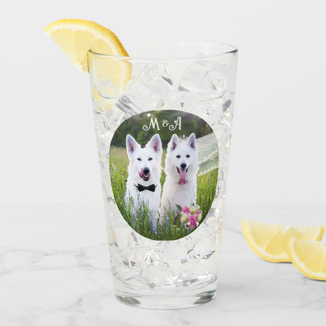 Romantic couple of dogs geting married glass (Front Ice)