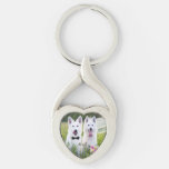 Romantic couple of dogs geting married keychain