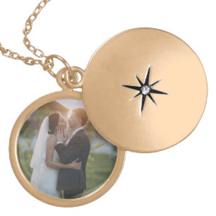 Romantic couple photo Wedding Gold Plated Necklace