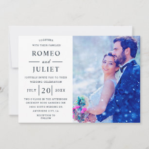 Romantic couple photo Wedding Invitation