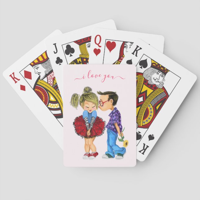 Romantic Couple Playing Cards - I Love You (Back)