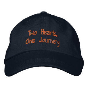 Romantic Couple Quote Adjustable Two Hearts Text Embroidered Baseball Cap