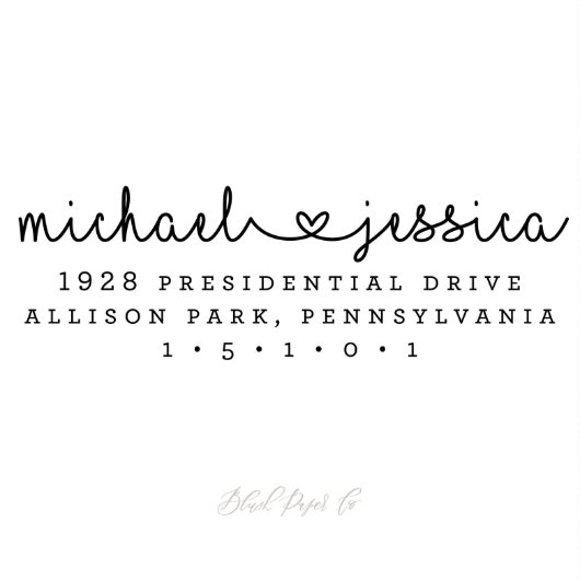 Romantic Couple Self-Inking Address Stamp (Stamp View)
