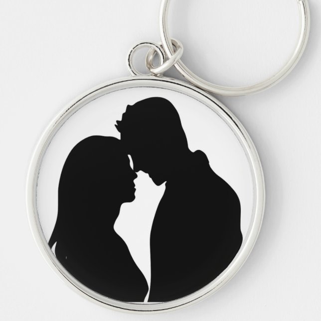 ROMANTIC COUPLE SILHOUETTE KEYCHAIN (Front)