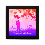 Romantic Couple Silhouette Love Art Personalised Gift Box