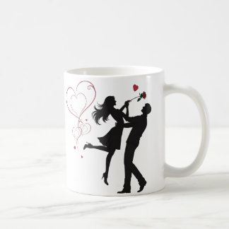 Romantic Couple Silhouette Love – Heart Valentine Coffee Mug