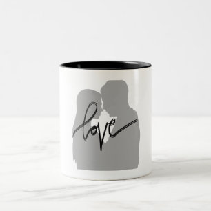 Romantic Couple Silhouette Love Quote Two-Tone Cof Coffee Mug