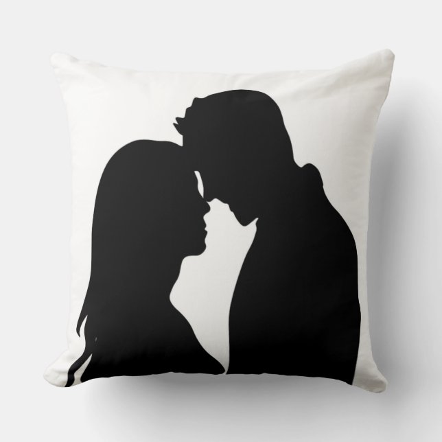 ROMANTIC COUPLE SILHOUETTE THROW PILLOW (Front)