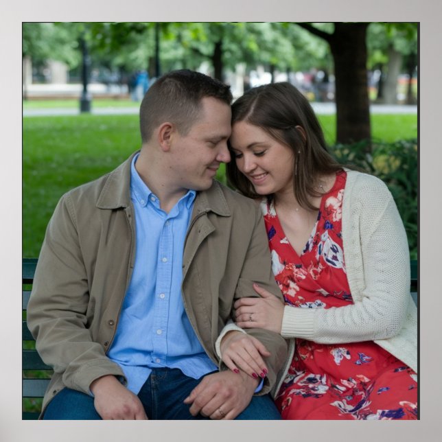 Romantic Couple Sitting Close Together Poster (Front)