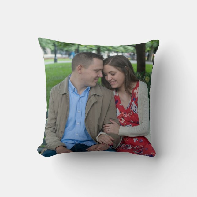 Romantic Couple Sitting Close Together Throw Pillow (Front)
