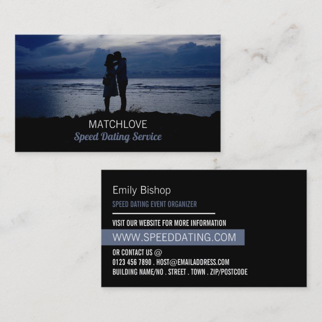 Romantic Couple, Speed Dating Event Organizer Business Card (Front/Back)