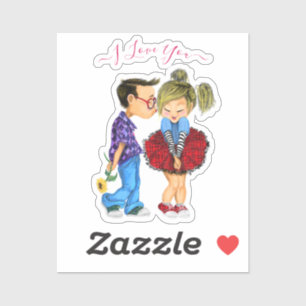 Romantic Couple Stickers - I Love You