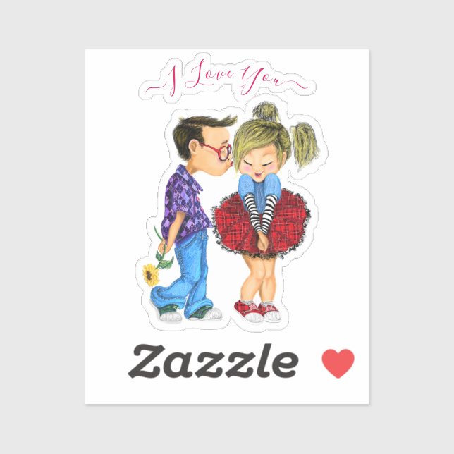 Romantic Couple Stickers - I Love You (Sheet)
