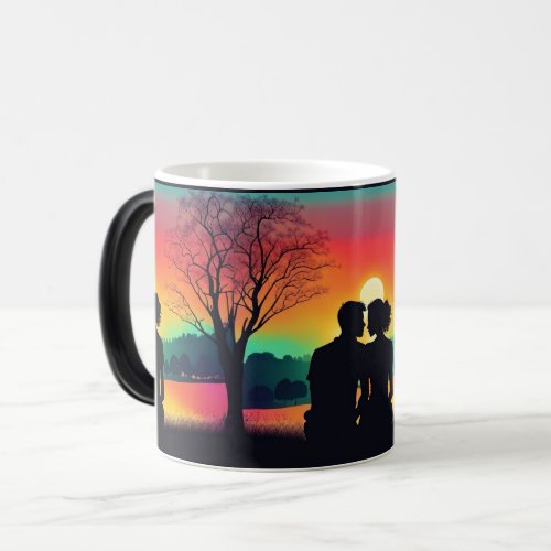 Romantic Couple Sunset Silhouette Love Romance  Magic Mug
