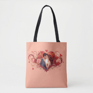 Romantic Couple Tote Bag Love Gift
