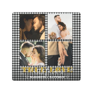 Romantic Couple True Love 4 Photo & Quote Metal Print