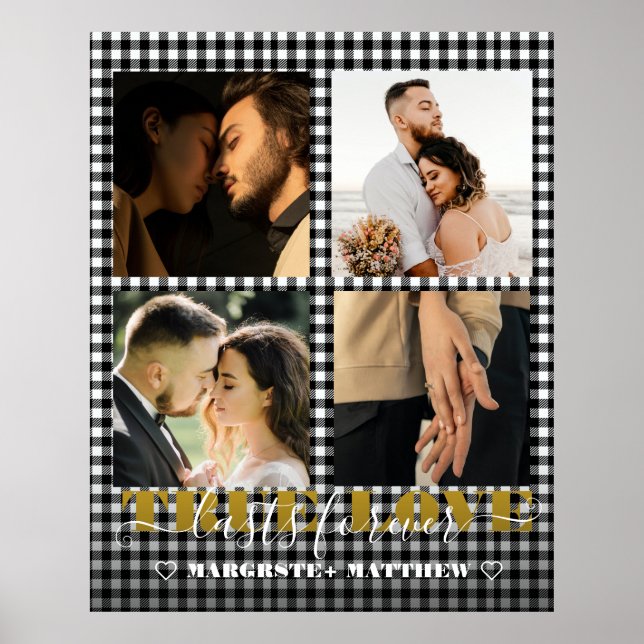 Romantic Couple True Love 4 Photo & Quote  Poster (Front)