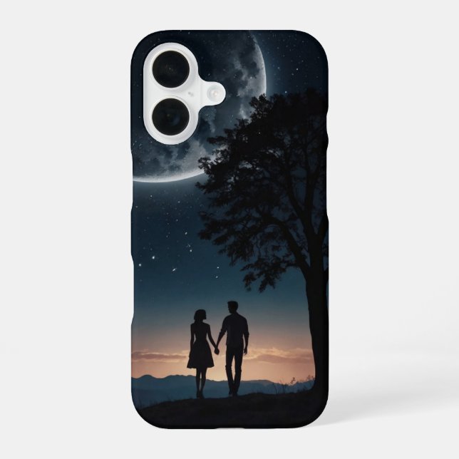 Romantic Couple Under Moon Iphone Case (Back)