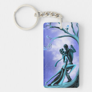 Romantic Couple under tree dance tango Keychain