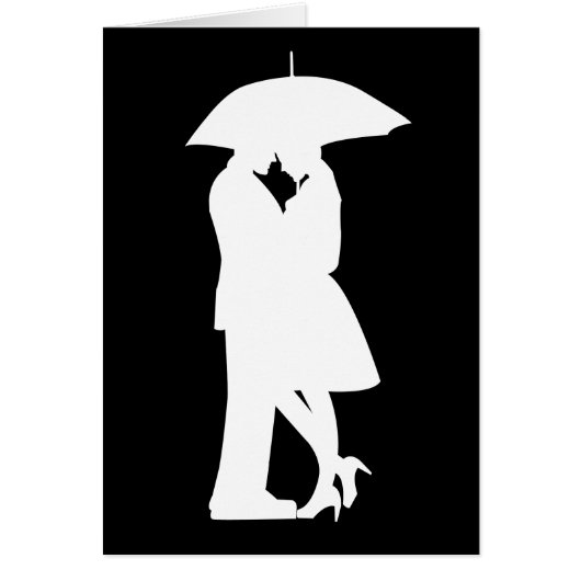 Romantic Couple Under Umbrella Cards (Front)