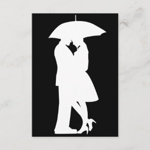 Romantic Couple Under Umbrella Invitations