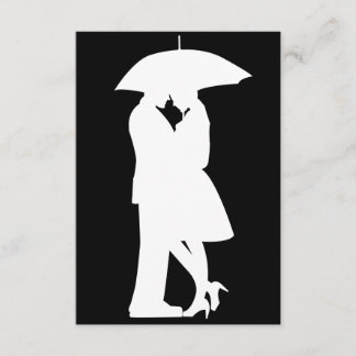 Romantic Couple Under Umbrella Invitations