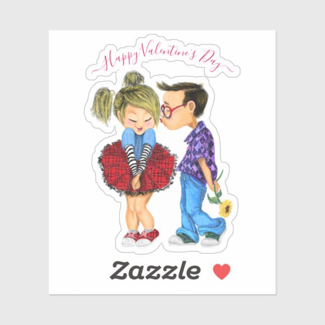 Romantic Couple Valentine's Day Sticker (Sheet)