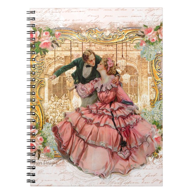 Romantic Couple Versaille Dance French Notebook (Front)