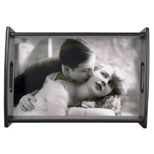 Romantic Couple Vintage Retro Photo Elegant Love Serving Tray