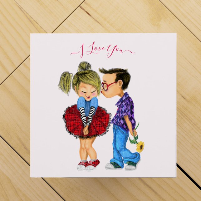 Romantic Couple Wine Box - I Love You (Top)