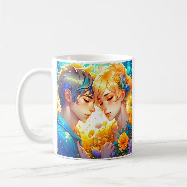 Romantic Couple's Gift | Personalized Anime Coffee Mug (Left)