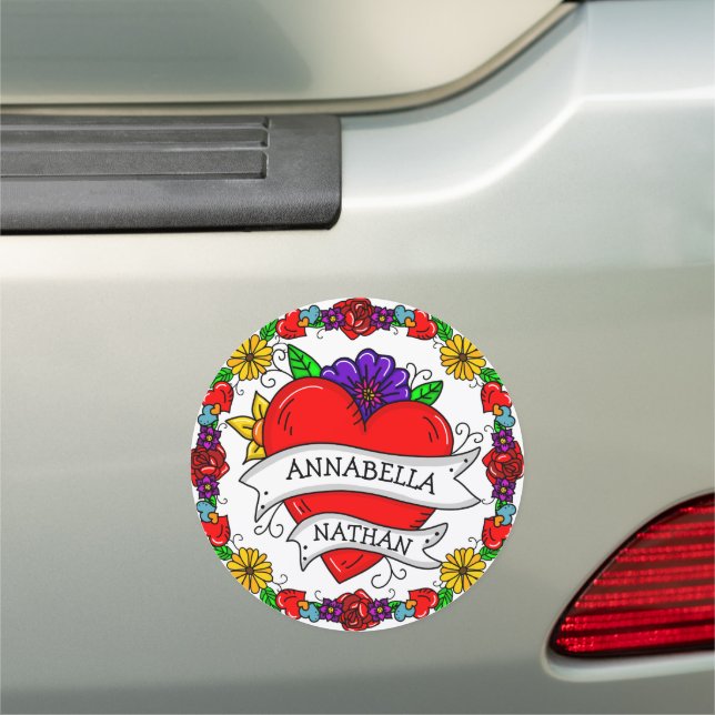 Romantic Couple's Gift | Wedding Car Magnet (In Situ)