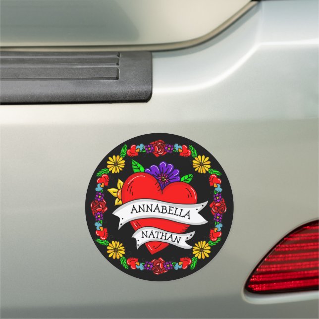 Romantic Couple's Gift | Wedding Car Magnet (In Situ)