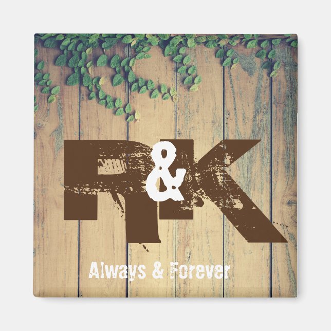 Romantic Couples Initials Close Together Magnet (Front)