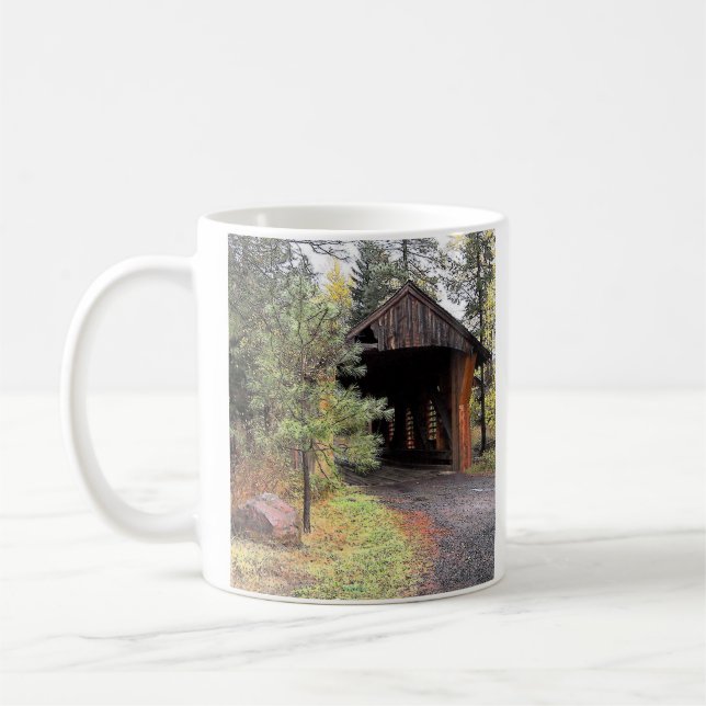 Romantic Covered Bridge in Oregon Coffee Mug (Left)