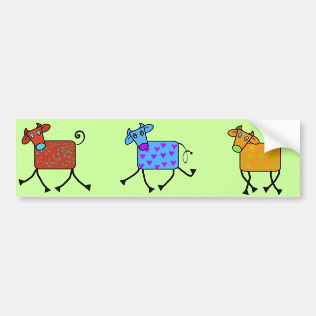 romantic cow bumper sticker (Front)