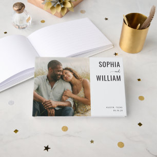 Romantic Cream Contemporary Photo Guest Book
