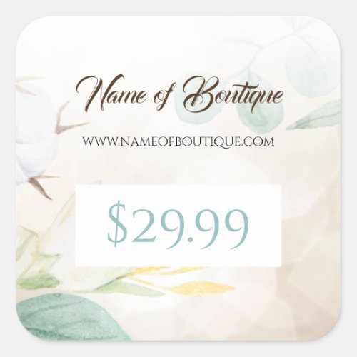 Romantic Cream Floral Elegant Boutique Price Tags