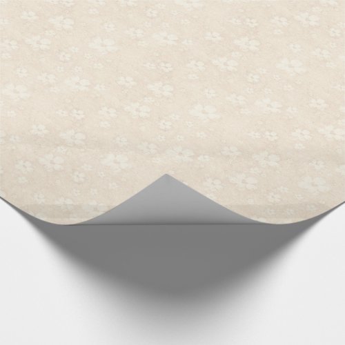 Romantic Cream Flowers Pattern Wrapping Paper