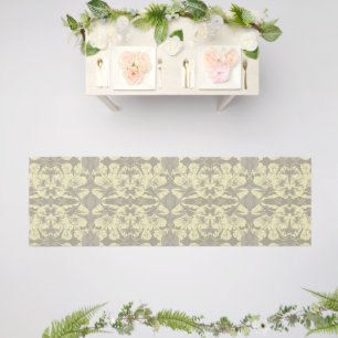 Romantic Cream & Gray Pansies Victorian Wedding Outdoor Rug