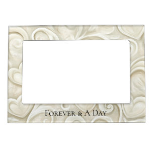 Romantic Cream Hearts Wedding Forever Love Magnetic Frame
