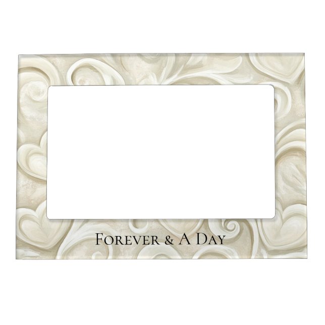 Romantic Cream Hearts Wedding Forever Love Magnetic Frame (Front)