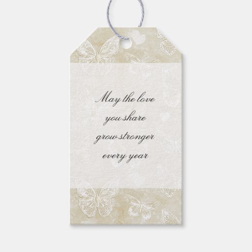 Romantic Cream Ivory Butterflies Hearts Wedding 