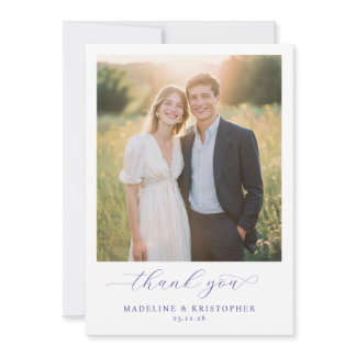 Romantic Cream Photo Thank You Card