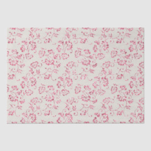Romantic Cream Pink Glitter Floral Wedding Tissue Paper