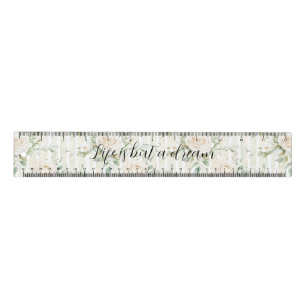 Romantic Cream Roses Floral Bridal Shower Wedding Ruler